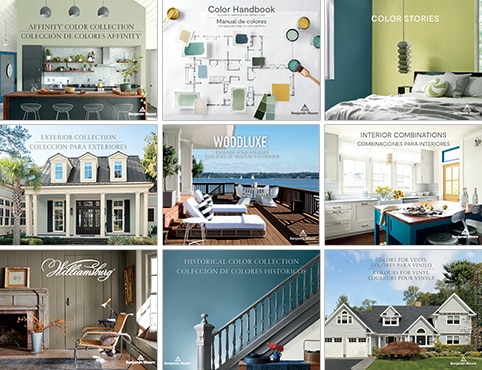 A collection of Benjamin Moore® color brochures. 